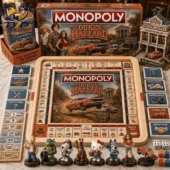 Monopoly The Dukes of Hazzard Collector's Edition Board Game 1 The Dukes of Hazzard Collector Edition Monopoly board game set with unique character tokens from Tvpcomebackshop