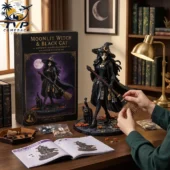 Tvpcomebackshop building set featuring a Moonlit Witch and Black Cat model