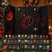 Naruto themed holiday advent calendar with anime character figurines