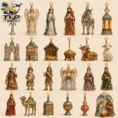 Nativity Story Advent Calendar 5 Set of collectible Nativity scene hanging ornaments from Tvpcomebackshop