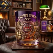 New 2026 Crown Royal 87th Anniversary Premium Lion Bottle And Glass Combo Set 4 gPlew