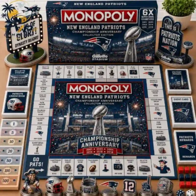 New England Patriots Championship Anniversary Monopoly Board Game 2026 New England Patriots Championship Anniversary Monopoly Board Game 2026