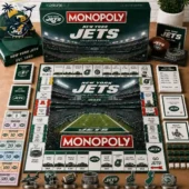 New York Jets Collector Edition Monopoly board game featuring themed game pieces and packaging from Tvpcomebackshop