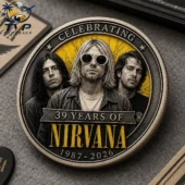 Nirvana 39th Anniversary 1987-2026 Collectible Coin 4 Commemorative Nirvana anniversary coin featuring Kurt Cobain and band members from Tvpcomebackshop