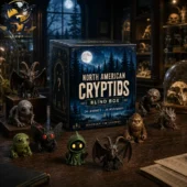 North American Cryptids blind box collectible set on a desk
