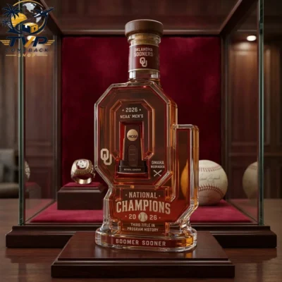 Oklahoma Sooners Baseball 2026 National Champions Collectible Decanter Bottle