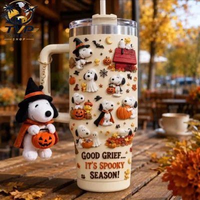 Peanuts Snoopy Good Grief It's Spooky Season Tumbler With Handle Peanuts Snoopy Good Grief It's Spooky Season Tumbler With Handle