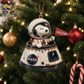Snoopy astronaut Christmas ornament in a NASA space capsule