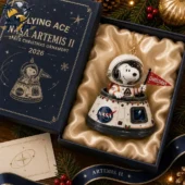 Snoopy Artemis II NASA space ornament in collector box