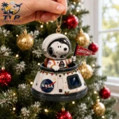Snoopy astronaut Christmas ornament in a NASA space capsule