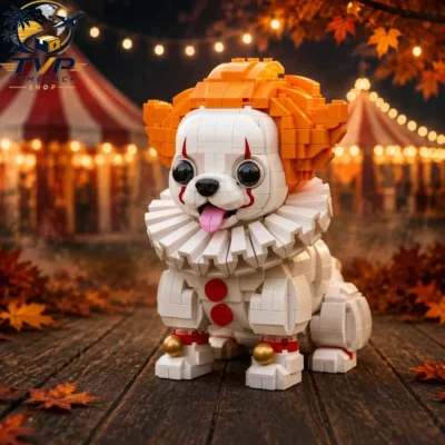 Pennywise Clown Chihuahua Halloween Collectible Building Brick Set Pennywise Clown Chihuahua Halloween Collectible Building Brick Set