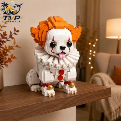 Pennywise Clown Chihuahua Halloween Collectible Building Brick Set
