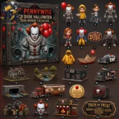 Tvpcomebackshop IT Pennywise 2026 Halloween advent calendar with horror movie collectibles