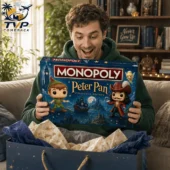 Peter Pan Monopoly Board Game 2026 2 Man holding a Peter Pan collector edition Monopoly board game.