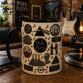 Pink Floyd Classic Rock Legends Ceramic Mug - Vintage Albums & Song Titles Coffee Cup 2 Pink Floyd ceramic mug with iconic album artwork designs from Tvpcomebackshop