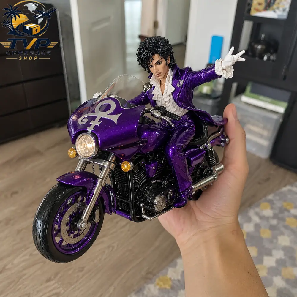 Prince Purple Rain Waving Motorcycle Christmas Ornament Prince Purple Rain Waving Motorcycle Christmas Ornament