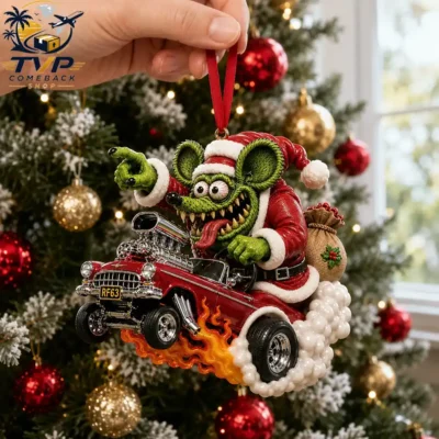 Rat Fink 63Rd Anniversary Hot Rod Christmas Ornament