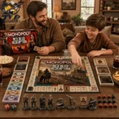Red Dead Redemption Collector's Edition Monopoly Board Game 2026 1 Father and son playing Red Dead Redemption Monopoly at home
