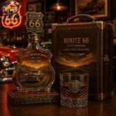 Route 66 The Mother Road 1926-2026 100 Years Of Open Road Whiskey Decanter & Glass Set 2 Route 66 centennial decanter set with carrying case by Tvpcomebackshop
