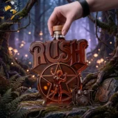 Rush Reunion Tour Commemorative Decanter Bottle 2 Rush band themed whiskey bottle with Starman logo