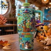 Scooby-Doo Spooky Season 40oz Collector Edition Tumbler With Handle 2 Scooby-Doo Halloween tumbler with handle and plush charm by Tvpcomebackshop