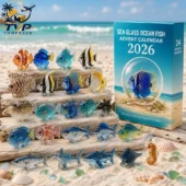 Sea Glass Ocean Fish Collectible Advent Calendar 2 2026 Sea Glass Ocean Fish Advent Calendar with 24 handcrafted marine ornaments from Tvpcomebackshop.