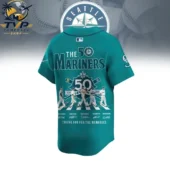 Seattle Mariners Limited Edition 50 Seasons Baseball Jersey 3 Seattle Mariners 50th anniversary tribute jersey by Tvpcomebackshop