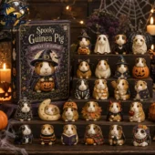 Spooky Guinea Pig Collector's Advent Calendar 2026 1 Spooky Guinea Pig themed advent calendar set with various miniature collectible figures in costumes