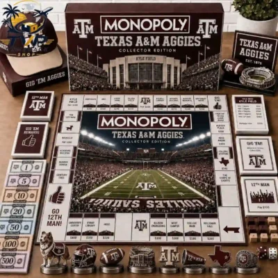 Texas A&M Aggies Collector Edition Monopoly Board Game Texas A&M Aggies Collector Edition Monopoly Board Game