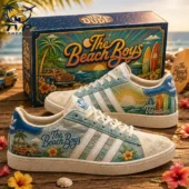Custom The Beach Boys themed Adidas sneakers with matching collector box from Tvpcomebackshop