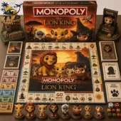 The Lion King Collector Edition Monopoly board game set with character tokens and themed cards from Tvpcomebackshop.