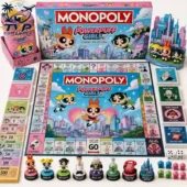 The Powerpuff Girls Collector Edition Monopoly board game set with themed pieces, board, and cards by Tvpcomebackshop.