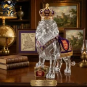 Crystal lion decanter with royal crown and British heraldry from Tvpcomebackshop
