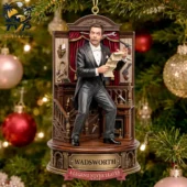 Wadsworth Clue movie character ornament displayed on a Christmas tree