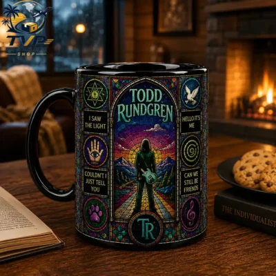 Todd Rundgren Stained Glass Art Mug - Classic Rock Lyrics Ceramic Coffee Cup