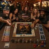 Tom Petty Collector's Edition Monopoly Board Game 1 A group of friends playing the Monopoly Road Legend Edition board game by Tvpcomebackshop.