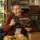 Tom Petty Collector's Edition Monopoly Board Game 2 Man holding a Monopoly Road Legend edition board game