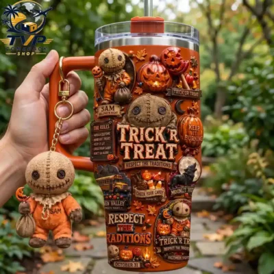 Trick 'r Treat Respect The Traditions Tumbler With Handle Trick 'r Treat Respect The Traditions Tumbler With Handle