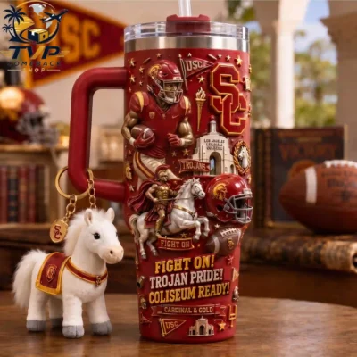 USC Trojans Fight On USC 40oz Tumbler With Handle USC Trojans Fight On USC 40oz Tumbler With Handle