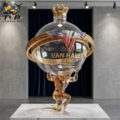 Van Halen 5150 40th Anniversary Atlas 3D Sculpted Collectible Decanter Bottle 2 Van Halen 5150 40th anniversary commemorative glass sculpture