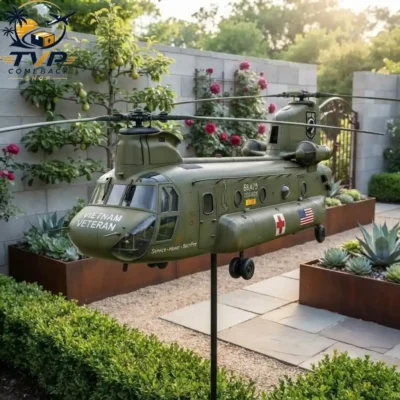 Vietnam Veteran CH-47 Chinook Helicopter Garden Wind Spinner