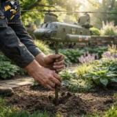 Vietnam Veteran CH-47 Chinook Helicopter Garden Wind Spinner 2 Vietnam Veteran military helicopter garden stake placed in soil by Tvpcomebackshop