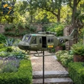 Vietnam Veteran memorial garden helicopter wind spinner by Tvpcomebackshop