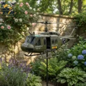 Vietnam Veteran metal helicopter garden spinner