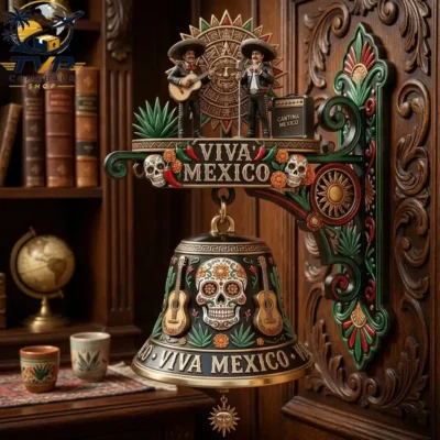 Viva Mexico Dia De Los Muertos 3D Wall Hanging Bell 2026