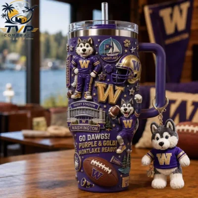 Washington Huskies Go Dawgs 40oz Collector Tumbler With Handle