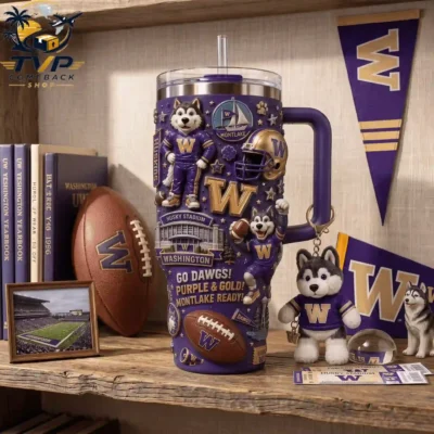 Washington Huskies Go Dawgs 40oz Collector Tumbler With Handle