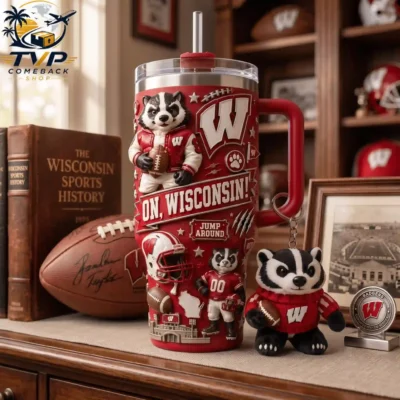 Wisconsin Badgers Evergreen Enterprises 40oz Tumbler With Handle
