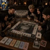A group of friends playing the Suicideboys collector edition Monopoly board game from Tvpcomebackshop.
