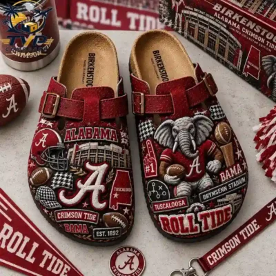 Alabama Crimson Tide  EST.1982 Suede Clogs